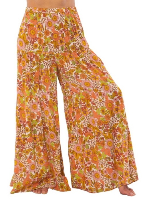 Sisstrevolution Pants - Sisstrevolution Groovy Days boho floral flowy pants L